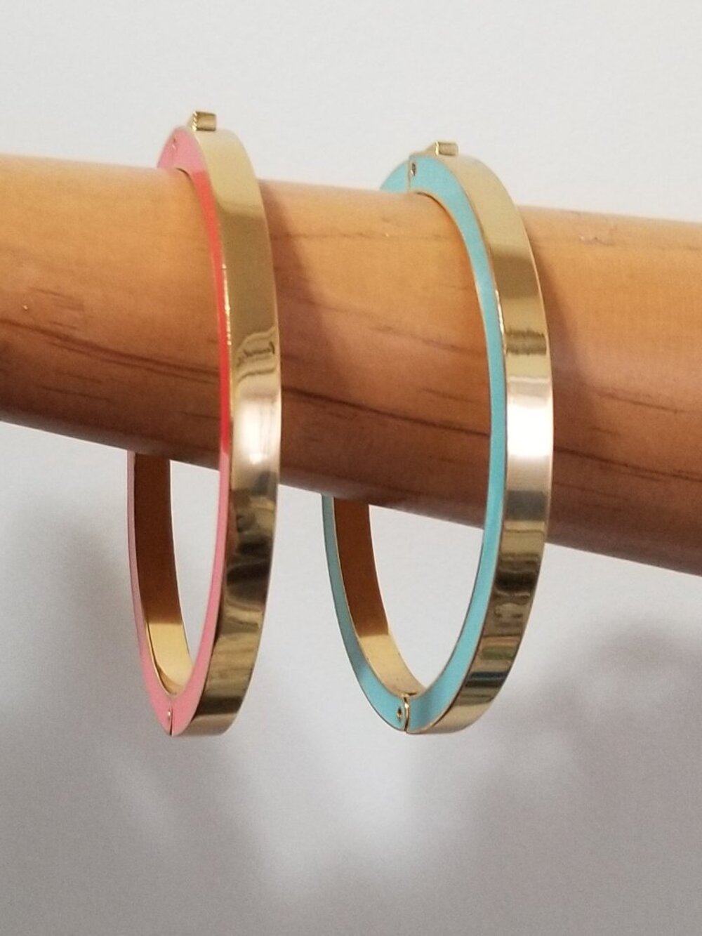 Pair of J. Crew Gold Tone Enamel Inlay Bracelets